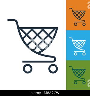 Warenkorb Symbol Vektor. Trolley isoliert. Stock Vektor