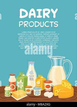 Milchprodukte vektor Plakat Vorlage Stock Vektor