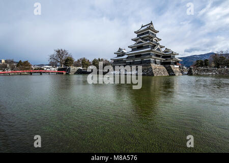 Rippen Wellen Umgebung Schloß Matsumoto, Nagano Prefecture, Japan Stockfoto