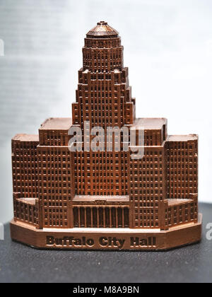Buffalo City Hall Modell auf Anzeige in Buffalo und Erie County Public Library Stockfoto