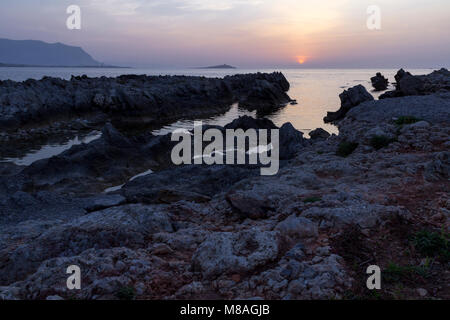 Eine Innenansicht der Insel der Damen, die in der Abenddämmerung. Palermo, Sizilien. Italien Stockfoto