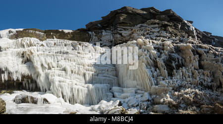 Eiszapfen an Kinder, Kinder Scout Stockfoto