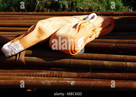 Rost Stahlrohre in Lager Stockfoto