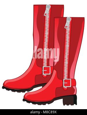Feminine rote Stiefel Stock Vektor
