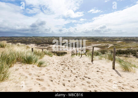 Strand en duinen Zandvoort met Hollandse wolkenlucht Stockfoto