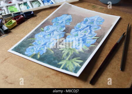 Carmichael Blumen Aquarell Stockfoto