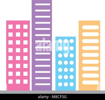 Gebäude Struktur Architektur städtische Bauten Vector Illustration Stock Vektor