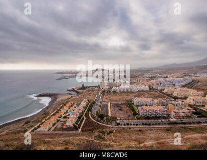 Los Cristianos, Erhöhte Ansicht, Teneriffa, Kanarische Inseln, Spanien Stockfoto
