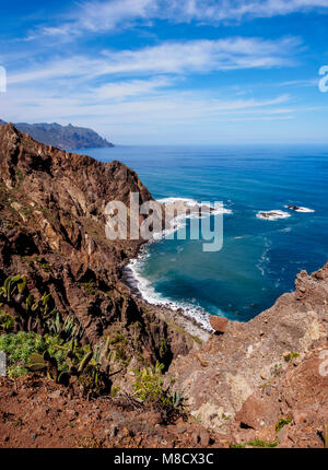 Küste in der Nähe von El Draguillo, Anaga ländlichen Park, Teneriffa, Kanarische Inseln, Spanien Stockfoto