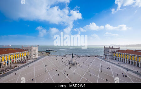 Praca do Comercio, Lissabon, Portugal, große Plaza lokal bekannt als Terreiro do Paco Stockfoto