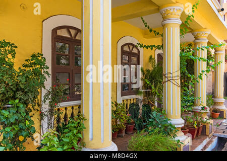 Buntes Haus Fontainhas Panjim Goa Indien Stockfoto