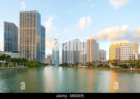 Innenstadt und Brickell Key, Miami, Florida, USA Stockfoto