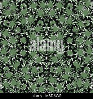 Digitale Kunst Technik abstrakt verzierten Camouflage nahtlose Muster in Grün und Schwarz Tönen Stock Vektor