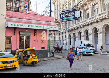 Havanna, Kuba - Dezember 12, 2016: Die historische Fisch Restaurant und Cocktailbar "El Florida!" in Havanna (La Habana Vieja), Kuba. Die Bar ist berühmt für Stockfoto