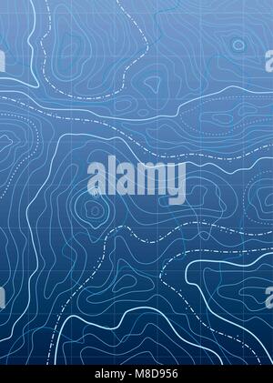 abstrakt blau Vektorkarte mit Wellenlinien Stock Vektor