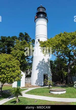 Key West, Florida - März 04, 2018: Ein Blick auf den Leuchtturm in Key West, Florida Stockfoto