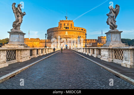 Saint Angel Burg und Brücke, Rom. Italien. Stockfoto