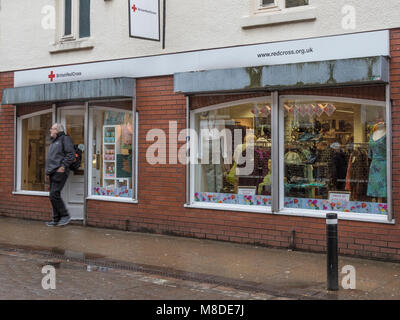 British Red Cross Charity Shop, Leigh Lancashire Stockfoto