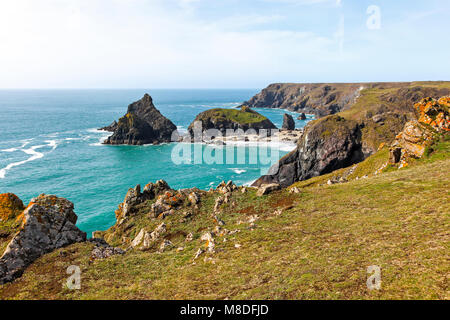 Kynance Cove, Lizard Halbinsel, Cornwall, South West England, Großbritannien Stockfoto
