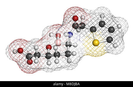 Vaborbactam Droge Molekül. Beta-Lactamase-Inhibitor mit meropenem Verschlechterung der Letzteren durch carbapenemase Enzyme zu blockieren, verwaltet. 3D-ren Stockfoto