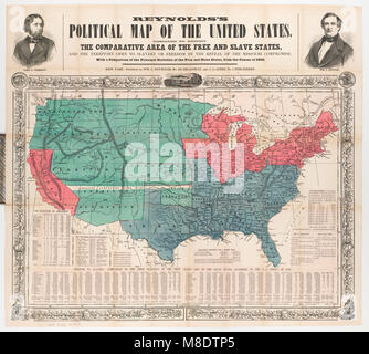Politische Karte der Vereinigten Staaten, 1856 Stockfoto