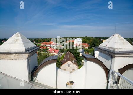 Panoramablick auf die Altstadt von Saarlouis aus Opatowska Tor, Polen Stockfoto