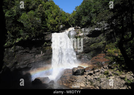 Mangatini fällt (Sommer) auf der Ngakawau River Gorge. Die Fälle lassen sich am besten vom charmanten Creek Gehweg entlang der wunderschönen Ngakawau Schlucht gesehen werden. Stockfoto