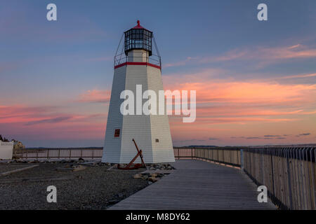 Historische Pendlebury Leuchtturm, St. Andrews, New Brunswick, Kanada - New Brunswick ältesten verbleibenden Festland Leuchtturm wiederhergestellt Stockfoto