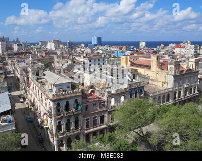 Aus der Vogelperspektive die zentrale Stadt Havanna. Kuba Stockfoto