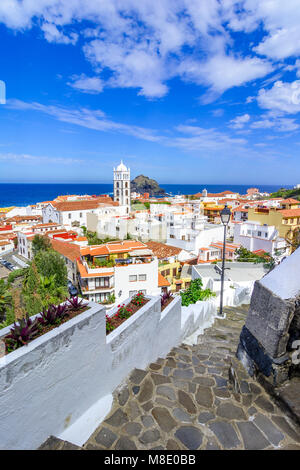Garachico, Teneriffa, Kanarische Inseln, Spanien: Überblick über die bunte und schöne Stadt Garachico. Stockfoto