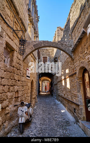 Straßen der Altstadt von Rhodos Stockfoto