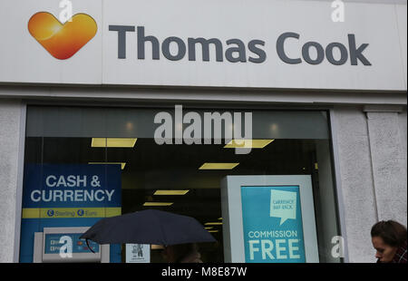 Allgemeine Ansicht von Thomas Cook Niederlassung in Engel, nördlich von London. Reiseveranstalter Thomas Cook ist, diese Woche, die Wiederaufnahme der Flüge nach Tunesien für Kunden in Großbritannien zum ersten Mal seit der Strand Angriff 2015, in dem 30 Briten getötet wurden. Mit: Atmosphäre, Wo: London, Großbritannien Wann: 13.Feb 2018 Credit: WENN Stockfoto