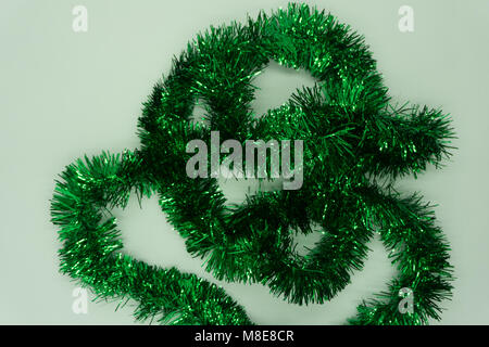 Die Textur auf den gesamten Rahmen der Weihnachten Lametta grün Stockfoto
