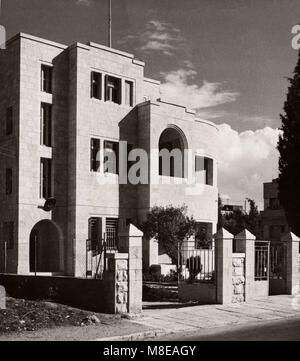 1943 - Jerusalem, Palästina (Israel) - moderne Architektur, neue Gebäude Stockfoto