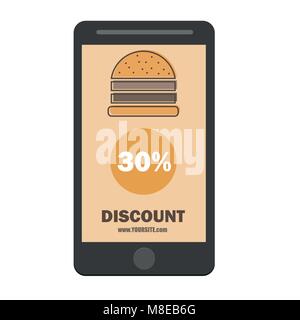 Fast Food Burger gutschein rabatt Vorlage flache Bauweise Stock Vektor