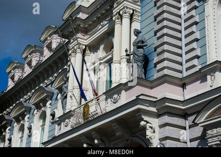 Riga, Lettland. August 21, 2017. Französische Botschaft Fassade Stockfoto