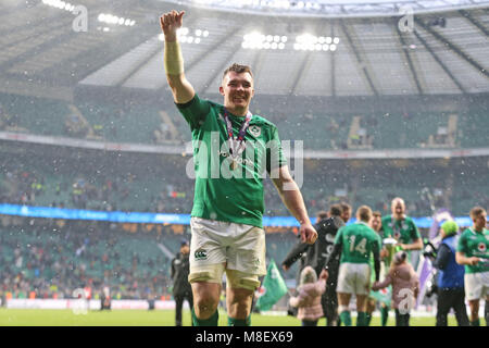 London, UK, 17. März 2018. Peter O'Mahony England/Irland, England/Irland, Nat West 6 Nationen Twickenham, London, England, 17. März 2018 Nat West 6 Nationen Twickenham Stam, London, England: Allstar Bildarchiv/Alamy leben Nachrichten Stockfoto