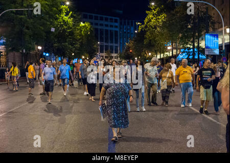 Athen. Unterstützer der Kampagne keine Teilnahme an einer Kundgebung auf dem Syntagma-Platz. Griechenland. Stockfoto