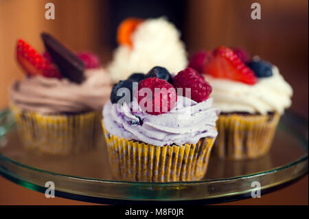 Cupcakes bereit für eine Party, gegessen zu werden. Stockfoto