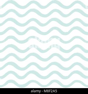Abstrakte Welle nahtlose Muster. Stilvolle, geometrisch Hintergrund. Wellenlinie ornamentale Tapete. Wasser wave line Streifen Textur Stock Vektor