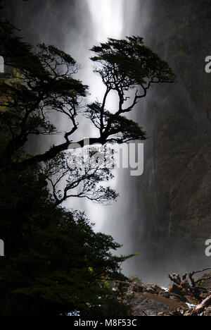 Devil's Punchbowl Falls, Arthurs Pass, Südinsel Neuseeland. Stockfoto