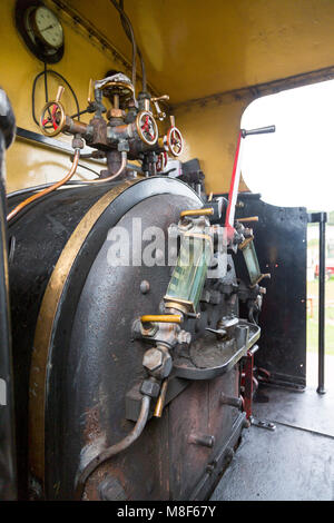 Fußplatte der Somerset und Dorset gemeinsame Bahn 0-4-0 Sattel tank Engine' Kilmersdon' an 2017 Norton Fitzwarren Steam Rally, Somerset, England, Großbritannien Stockfoto