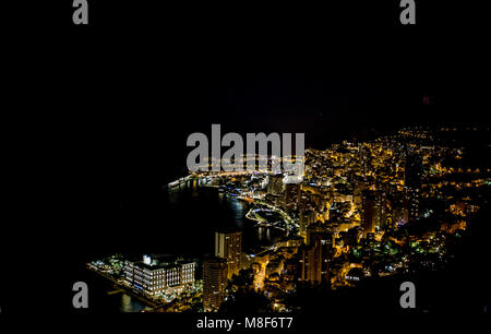Monte Carlo in Monaco in der Nacht an der Cote d'Azur, Europa Stockfoto