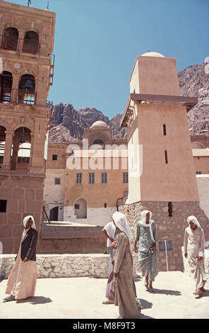 St. Katharinenkloster am Fuß des Berges Sinai, in der Östlichen Orthodoxen Kirche auch U.N.E.S.C.O Weltkulturerbe. Sinai, Ägypten Stockfoto