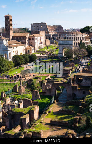Das antike Rom Skyline der Stadt mit dem Römischen Forum. Rom. Latium. Italien. Stockfoto