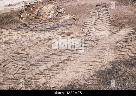 Rad Spuren im Sand Stockfoto