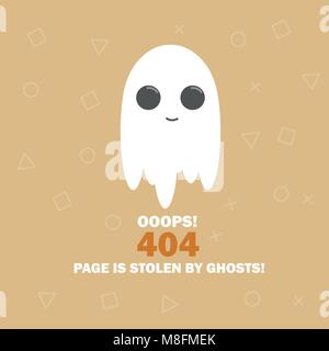 Fehler 404 Die Seite wurde nicht gefunden. mit Ghost Stock Vektor
