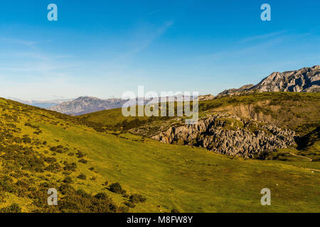 Der Gletscher, Berge und Seen von Covadonga Spanien in der nördlichen Provinz Asturien. Stockfoto
