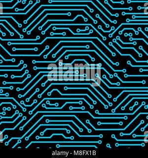 Platine nahtlose Muster. Hintergrund Der microchip Elemente Stock Vektor