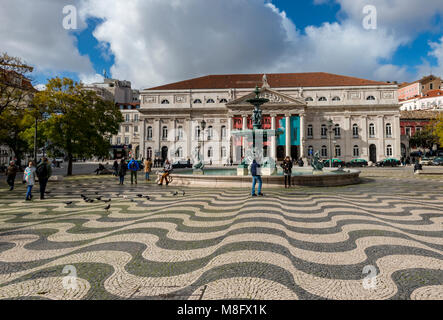 Rossio Platz, Lissabon, Portugal Stockfoto